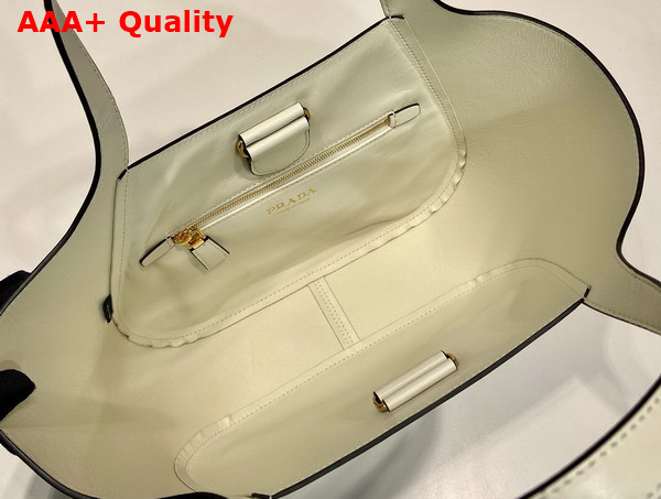 Prada Medium Leather Tote Bag in White 1BG483 Replica