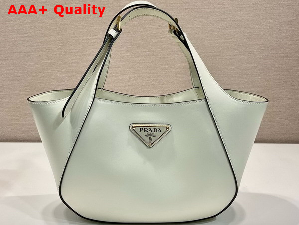 Prada Medium Leather Tote Bag in White 1BG483 Replica