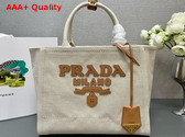 Prada Medium Linen Blend Tote Bag Natural 1BG474 Replica