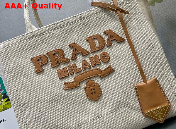 Prada Medium Linen Blend Tote Bag Natural 1BG474 Replica