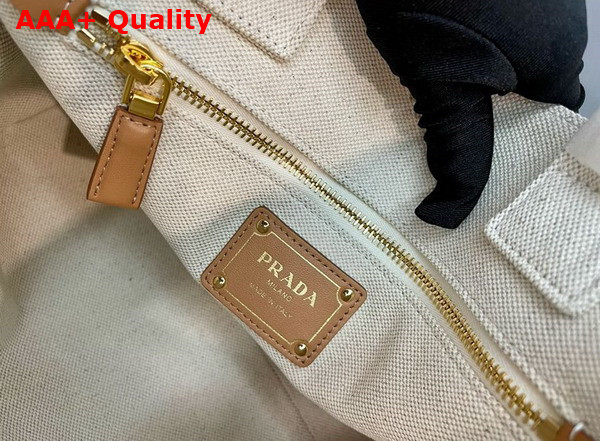 Prada Medium Linen Blend Tote Bag Natural 1BG474 Replica