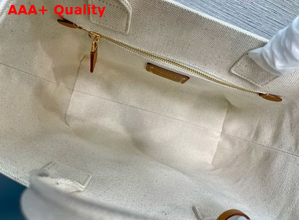 Prada Medium Linen Blend Tote Bag Natural 1BG474 Replica