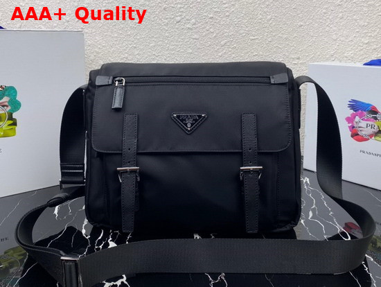 Prada Medium Nylon Shoulder Bag in Black 1BD671 Replica