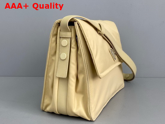 Prada Medium Padded Nylon Shoulder Bag in Beige 1BD255 Replica