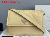 Prada Medium Padded Nylon Shoulder Bag in Beige 1BD255 Replica