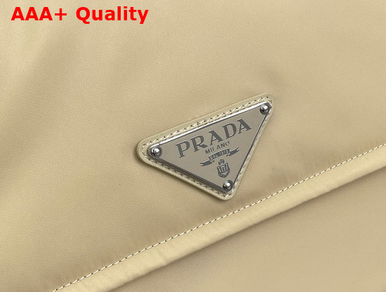 Prada Medium Padded Nylon Shoulder Bag in Beige 1BD255 Replica