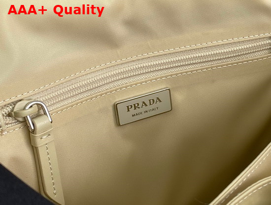 Prada Medium Padded Nylon Shoulder Bag in Beige 1BD255 Replica