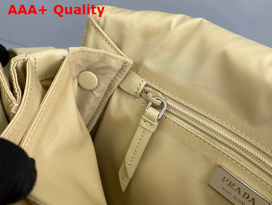 Prada Medium Padded Nylon Shoulder Bag in Beige 1BD255 Replica