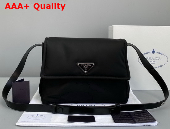 Prada Medium Padded Nylon Shoulder Bag in Black 1BD255 Replica