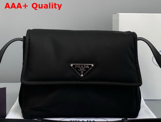 Prada Medium Padded Nylon Shoulder Bag in Black 1BD255 Replica