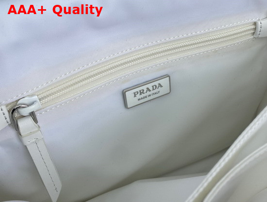 Prada Medium Padded Nylon Shoulder Bag in White 1BD255 Replica