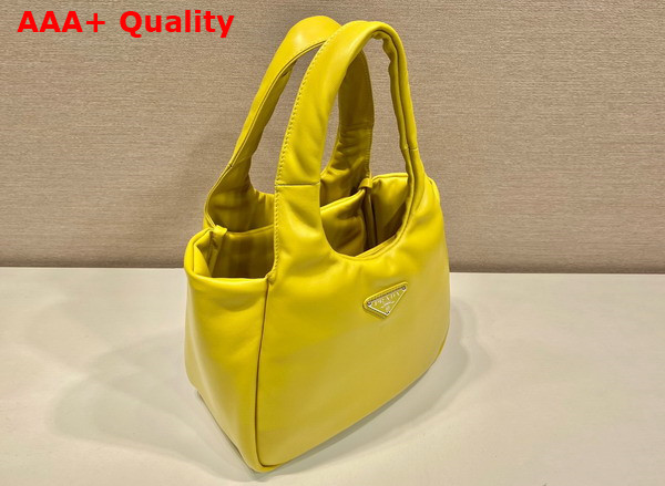 Prada Medium Padded Prada Soft Nappa Leather Bag in Citron Green 1BG413 Replica