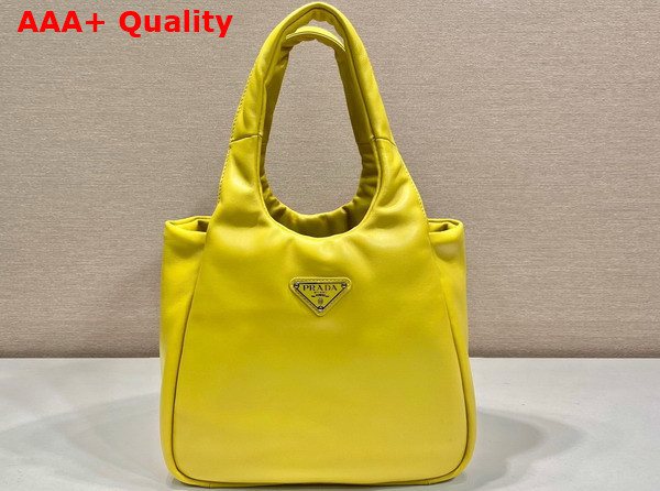 Prada Medium Padded Prada Soft Nappa Leather Bag in Citron Green 1BG413 Replica