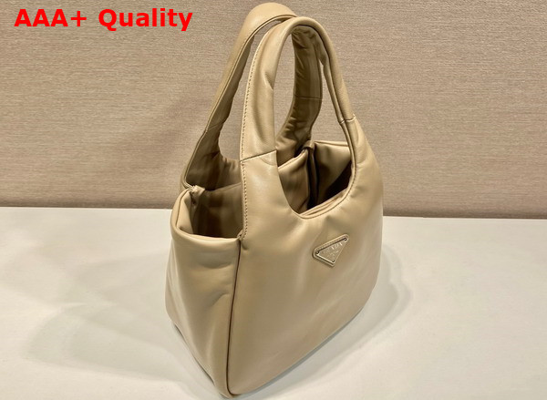 Prada Medium Padded Prada Soft Nappa Leather Bag in Desert Beige 1BG413 Replica