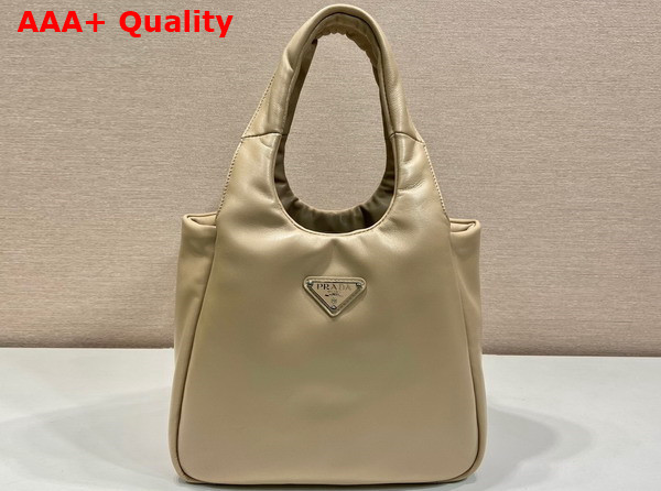 Prada Medium Padded Prada Soft Nappa Leather Bag in Desert Beige 1BG413 Replica