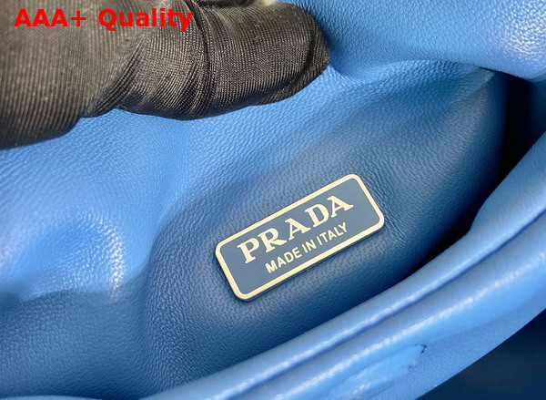 Prada Medium Padded Prada Soft Nappa Leather Bag in Light Blue 1BG413 Replica