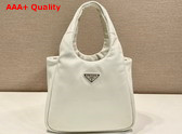 Prada Medium Padded Prada Soft Nappa Leather Bag in White 1BG413 Replica