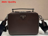 Prada Medium Prada Brique Saffiano Leather Bag in Coffee 2VH069 Replica