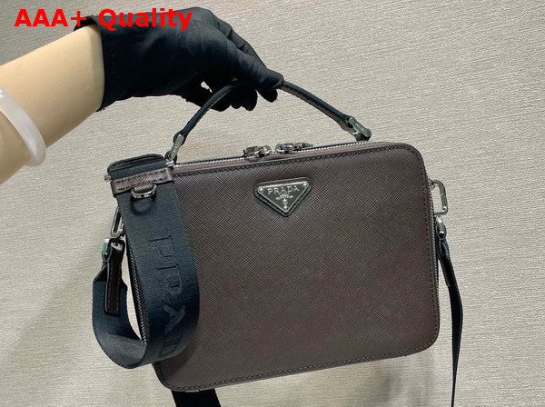 Prada Medium Prada Brique Saffiano Leather Bag in Coffee 2VH069 Replica