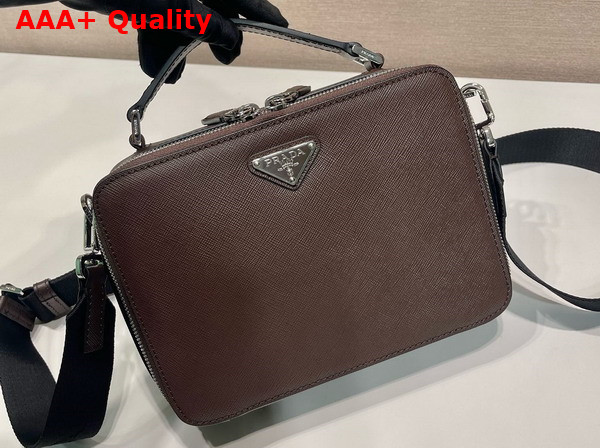 Prada Medium Prada Brique Saffiano Leather Bag in Coffee 2VH069 Replica