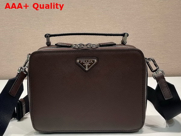 Prada Medium Prada Brique Saffiano Leather Bag in Coffee 2VH069 Replica