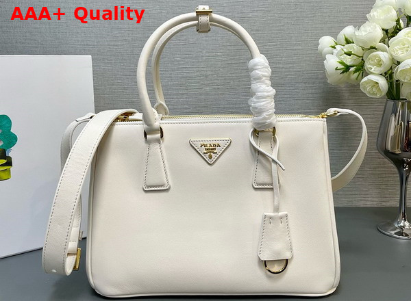 Prada Medium Prada Galleria Leather Bag in White 1BA863 Replica