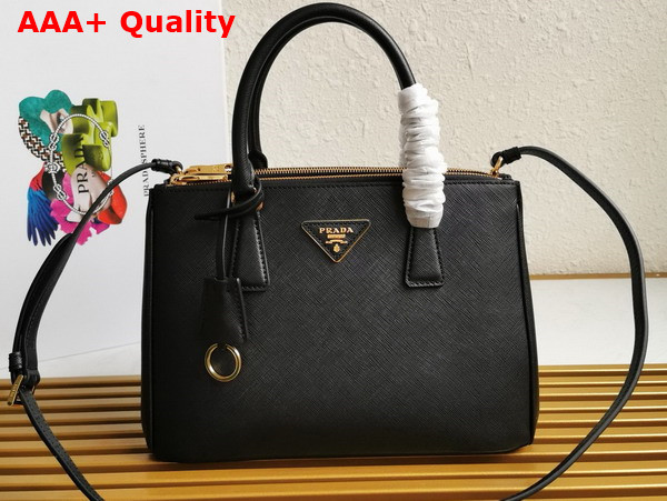 Prada Medium Prada Galleria Saffiano Leather Bag in Black 1BA863 Replica