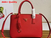 Prada Medium Prada Galleria Saffiano Leather Bag in Red 1BA863 Replica