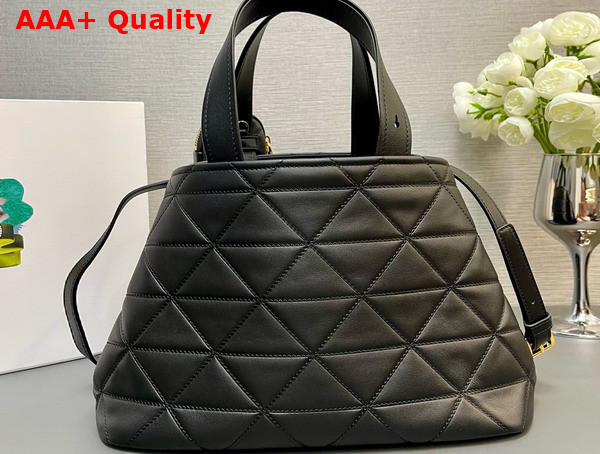 Prada Medium Quilted Leather Tote Bag in Black 1BG545 Replica