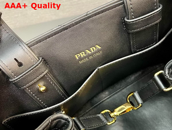 Prada Medium Quilted Leather Tote Bag in Black 1BG545 Replica