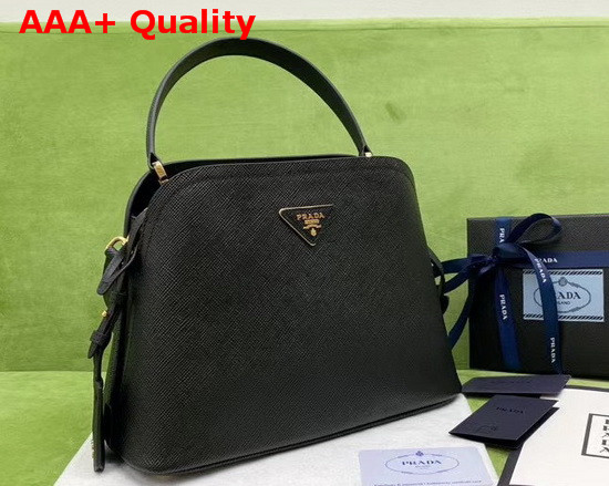 Prada Medium Saffiano Leather Matinee Bag Black Replica