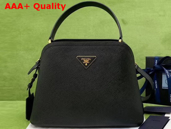 Prada Medium Saffiano Leather Matinee Bag Black Replica