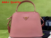 Prada Medium Saffiano Leather Matinee Bag Petal Pink Replica