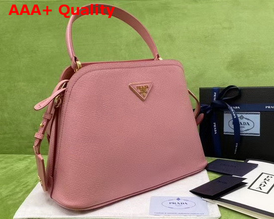 Prada Medium Saffiano Leather Matinee Bag Petal Pink Replica