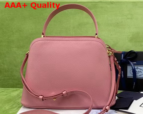 Prada Medium Saffiano Leather Matinee Bag Petal Pink Replica