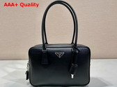 Prada Medium Saffiano Leather Two Handle Bag in Black 1BA428 Replica