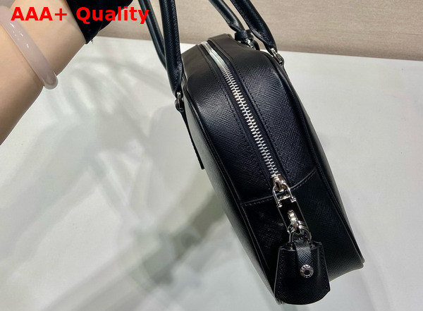 Prada Medium Saffiano Leather Two Handle Bag in Black 1BA428 Replica