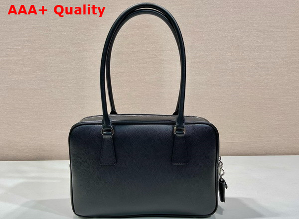 Prada Medium Saffiano Leather Two Handle Bag in Black 1BA428 Replica