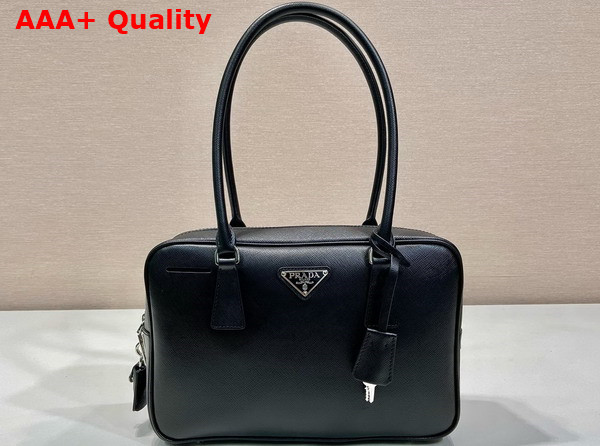 Prada Medium Saffiano Leather Two Handle Bag in Black 1BA428 Replica