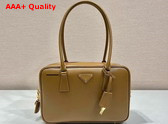 Prada Medium Saffiano Leather Two Handle Bag in Camel 1BA428 Replica