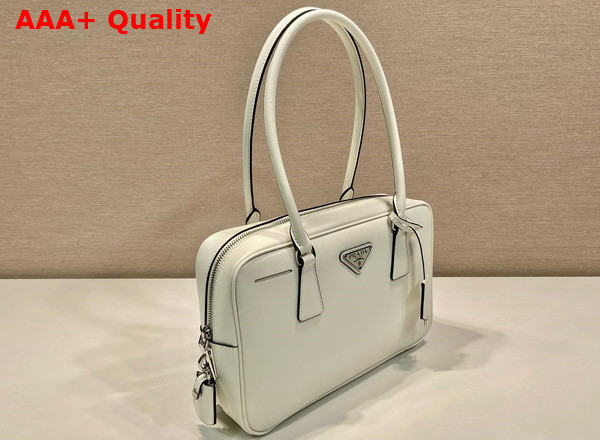 Prada Medium Saffiano Leather Two Handle Bag in White 1BA428 Replica