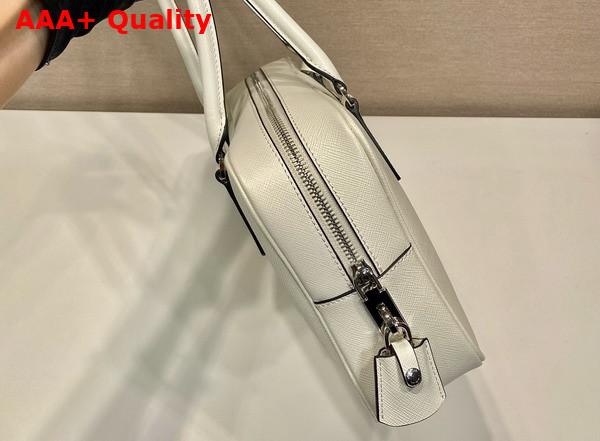 Prada Medium Saffiano Leather Two Handle Bag in White 1BA428 Replica