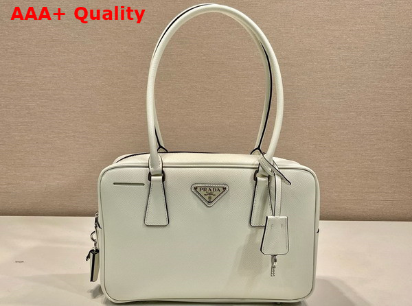 Prada Medium Saffiano Leather Two Handle Bag in White 1BA428 Replica