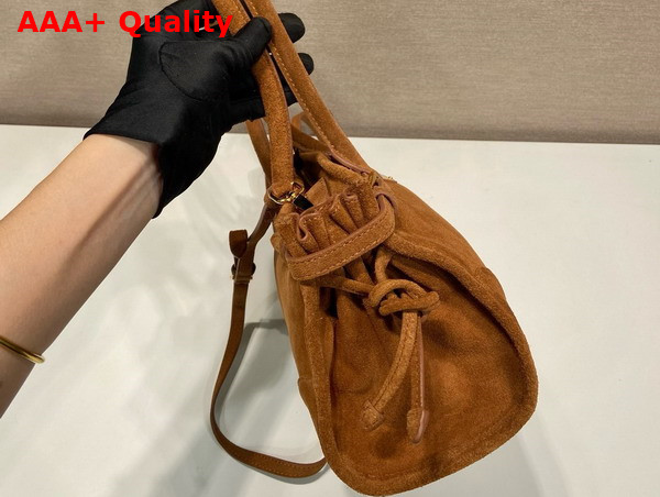 Prada Medium Suede Handbag in Cocoa Brown 1BA426 Replica