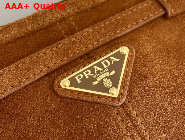 Prada Medium Suede Handbag in Cocoa Brown 1BA426 Replica