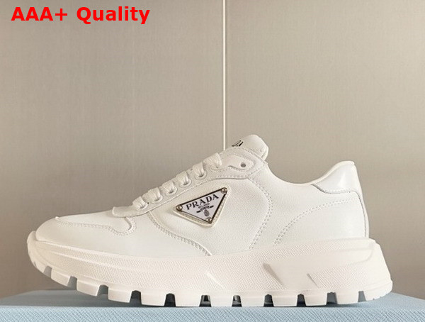 Prada Men Leather Sneakers in White 2EE369 Replica