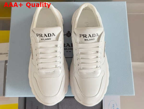 Prada Men Leather Sneakers in White 2EE369 Replica