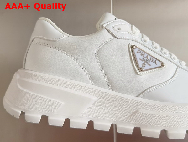 Prada Men Leather Sneakers in White 2EE369 Replica