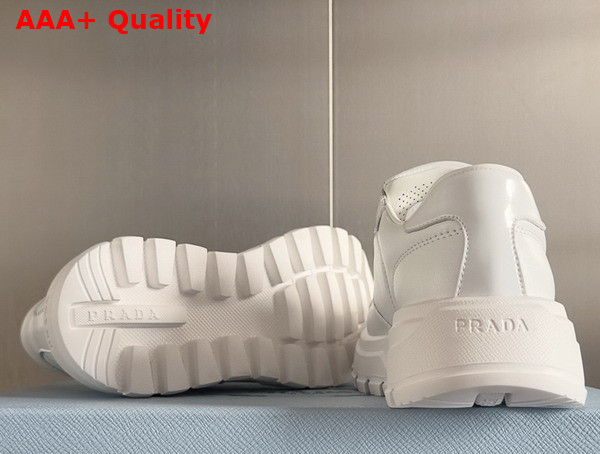 Prada Men Leather Sneakers in White 2EE369 Replica