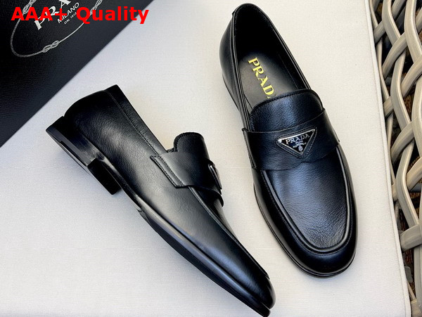 Prada Mens Leather Loafers in Black 2DB205 Replica